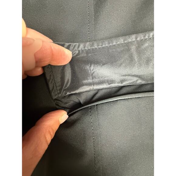 NEW!! "ANN TAYLOR" Black Trench Coat SZ XL 14P Button Up Old Money Classy Goth - Picture 7 of 16